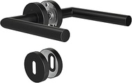 KeZaara 1 Pair Door Handles Door Handles Interior Doors Matte Black Door Handle Stainless Steel with