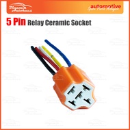 5 Pin Relay Ceramic Socket Soket & Wire For 12 Volt 24 Volt Universal Automotive Car Relay (1 Pcs)