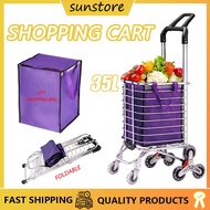 Foldable Shopping Cart Portable Rotary Wheel Grocery Shopping Cart 8 Wheels Two-purpose Trolley Cart
