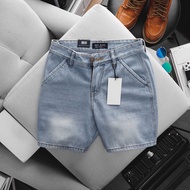 Quần short jean nam túi kiểu ống rộng hàng vnxk xịn trên gối suông ống
