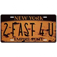 1ชิ้น แผ่นป้าย NEW YORK THE EMPIRE STATE ขนาด 6 x 12 นิ้ว ป้ายทะเบียนยานพาหนะวินเทจย้อนยุค ป้ายสังกะ