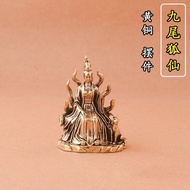 Brass Statue Qingqiu Goddess Nine-Tailed Nine-Tailed Fox Lady Lady God Statue Buddha Statue Ornament