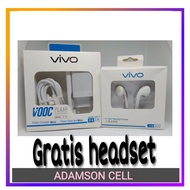 GRATIS hensfre / headset Charger Original Vivo V5 V5S V7 V9 V11 V15 Pro Casan Cesan Cas