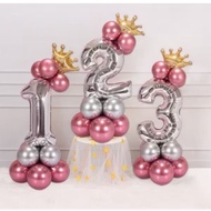 BALLOON+NUMBER PACKAGE 80CM+ CROWN NUMBER BALLOON 40 INCH