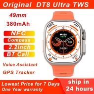 DT8 Ultra TWS MP3 Smart Watch Compass 49MM 2.2'' Series NFC GPS Tracker ECG Game Bluetooth Call Voic