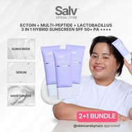 [2+1 BUNDLE] Salv Ectoin + Multi-Peptide + Lactobacillus 3 in 1 Hybrid Sunscreen SPF 50+ PA++++