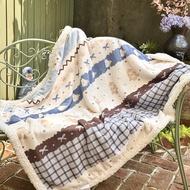 YEYA ผ้าห่มหน้าแปลนนุ่มพิมพ์ลายการ์ตูนหมี