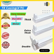 Led T8 Casing 4FT / 4 Feet Kalimantang Single Double Fitting Light Tube Ceiling Wall Lighting/thick 