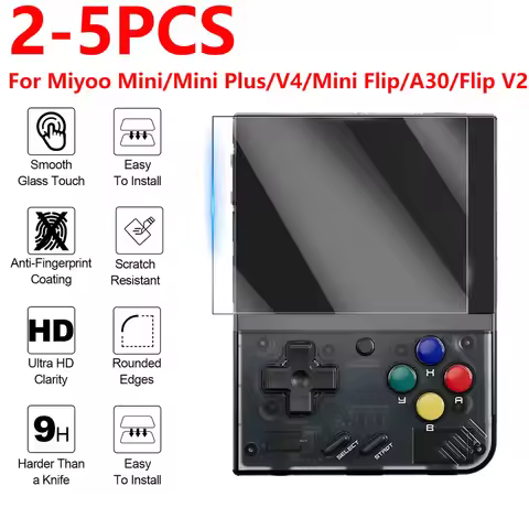 2-5Pcs For Miyoo Mini/Mini Plus/V4/Mini Flip/A30/Flip V2 Tempered Glass Screen Protector Clear Prote