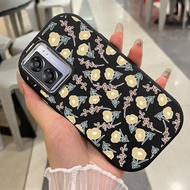 เคสสําห OPPO A57 2022 A77 2022 A57s A57e A77s เคสโทรศัพท์เรียบง่ายดอกไม้กันกระแทกซอฟต์เชลล์กลมและอ้ว