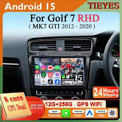 Android 15 For Volkswagen VW Golf 7 MK7 GTI 2012 2013 -2020 Carplay Auto 2K Screen Car Radio Multime