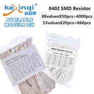 0402 SMD Resistor Sample Assorted Kit 1% 5% 0R 4.7K 1K 10K 10M 47K 10R 910K Ohm Resistor