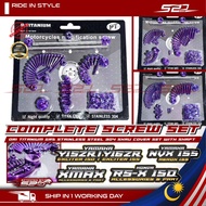 Complete Screw Set IMPORT ORI Titanium GR5 Stainless Steel 304 RS-X 150 Y15 Y16 NVX AEROX XMAX Skru 