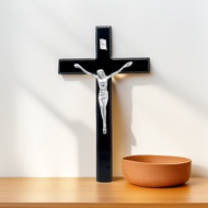 CATHOLIC WALL CROSS 25-30 CM (SILVER) CATHOLIC WALL CROSS/ HANGING CROSS/ CATHOLIC WOODEN CROSS/