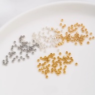 100PCS 18K Gold-Plating Crimp Beads Stopper，1.5mm 2mm 3mm Tube Positioning Bead Bracelets Jewelry En