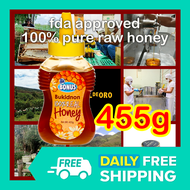 FDA Approved SM Bonus HONEY BEE 100% PURE ORIGINAL HONEY 455g Raw Unfiltered Untreated Miel Internac