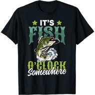 Premium Distro Adult T-shirt Funny It's Fish O' Clock Somewhere Funny Fisherman T-Shirt