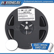 1Reel 4000pcs White 0603 SMD LED diodes light new and original hjxrhgal
