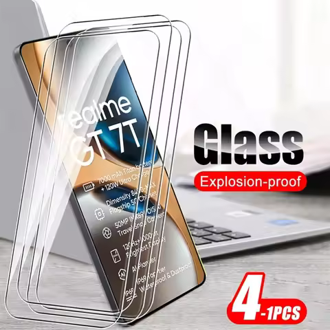 4-1Pcs RealmiGT7T 5G Case 9H Clear Tempered Glass For Realme GT7 GT7T Realmi GT 7T 7 T T7 5G Global 