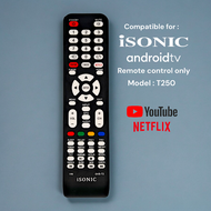 Compatible For Isonic VW DVB-T2 Android Flat Penal Smart Led Tv Remote Control T250