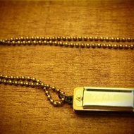 復古迷你小口琴長項鍊 銀 細珠鍊