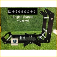 Racing Model Motorcycle Engine Stand Heavy Duty Engine Mounting Stand Engine Hanger Tool With Net