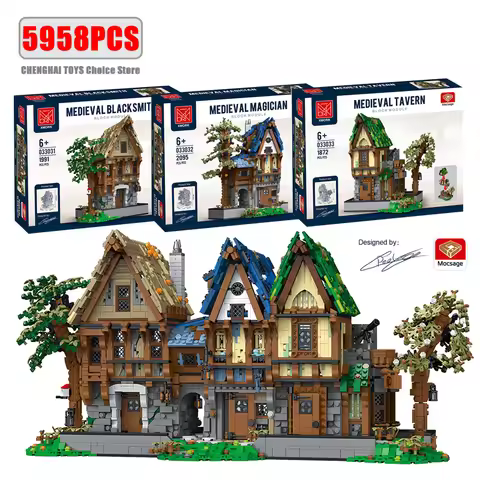 Medieval Blacksmith Shops Models 21325 Building Blocks Bricks Streetview Modular City Architecture S