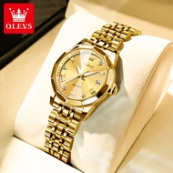 OLEVS Jam Tangan Perempuan Wanita Gold Watch For Women Waterproof Stainless Steel Original Quartz Calendar Luminous Ladies Wrist Watches With Box