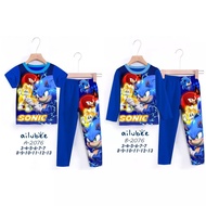 Ailubee Pyjamas Sonic Sleepwear Super Sonic Kids Clothing Set Baju Sonic Budak