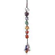 7 Chakra Gemstones Crystal Healing Hanging Ornament, Good Luck Indoor Home Wall Decoration, Feng Shu