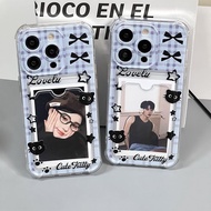 Cat Bow Star Card Holder Black Soft Case Hp Oppo C75 C75x Note 60 60x Reno 13F 13 A3 Pro 5G A3X Real