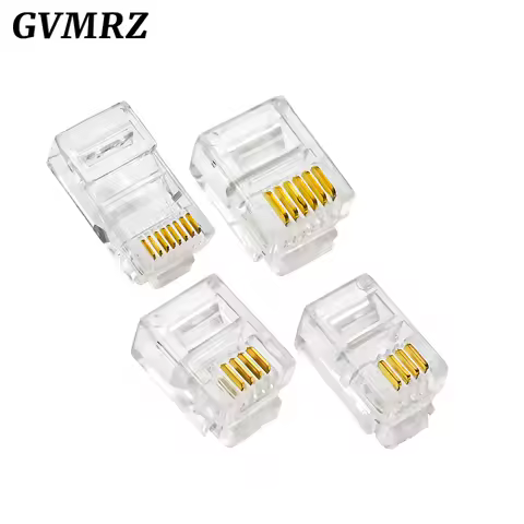 4Pin 6Pin 8Pin Cable End Connectors Plugs telephone connector internet connector RJ9 4P4C RJ11 6P4C 