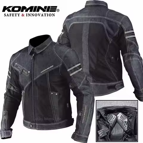 KOMINE JK006 Jacket Spring Breathable Denim Mesh Racing Ride High-performance Drop Resistance Clothi