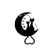 factory Creative DIY Black Cat Moon Mirror Wall Sticker Removable PVC Kitty Heart Sticker Self-adhes