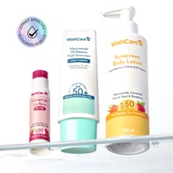 Wishcare Head To Toe SPF50 Suncare Trio (Tinted Lip Balm 5g + Fluid Sunscreen 50ml + Sunscreen body 
