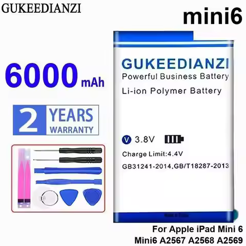 Tablet Battery 6000Mah Lightweight For Apple Ipad Mini 6 Mini6 A2567 A2568 A2569