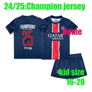 Kids Kit 2024 2025 P s g Soccer Jerseys D.DOUE KVARATSKHELIA O.DEMBELE HAKIMI Football 25 Champion B