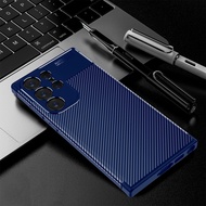 S 23 Ultra Case Matte Carbon Fiber Pattern Back Cover For Samsung Galaxy S23 Ultra 5G S23Ultra S23+ 