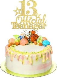 Gold 13th Birthday Cake Decoration Official Teenager 13th Birthday Cupcake Toppers Gold 13 Happy Bir