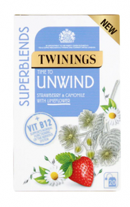 川寧 - Superblend Unwind 養生機能茶 士多啤梨 洋甘菊和菩提 維生素B12 20茶包- 平行進口