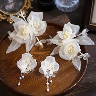 9.29 French Romantic Fairy Style Juan Yarn Hot Flower Hair Clip Western Wedding Bridal Headdress