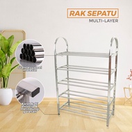 Rak Sepatu dan Sendal Stainless Steel 345 Dan 6 Susun Tempat Untuk Alas Kaki Bahan Kuat
