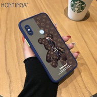 Hontinga เคสโทรศัพท์ Xiaomi Redmi Note 5 Note5 Proเคสแข็งใส่โทรศัพท์แบบเต็มตัวรูปหมีกลไกการ์ตูนน่ารักเคสใสคลุมรอบเครื่องโปร่งใสสำหรับเด็กผู้ชายเด็กผู้หญิง