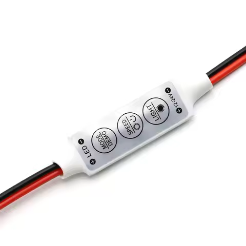 5Pcs Mini 12V-24V LED Light Dimming 3 Keys Single Color LED Controller Brightness Dimmer Driver for 