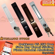 Dekkson KS J5K Aluminum Door Handle One Side Key Sliding Lock Handle Aluminum Aluminum Handle Dekson