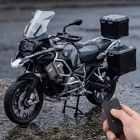 Remote Start Spray 1:6 BMW R1250 GS Adventure ADV Alloy Metal Diecast Model Motorcycle High Simulati