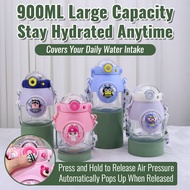 New 900ML Botol Air Kanak Kanak Bahan Tritan Cawan Plastik Straw Cute Cartoon Water Bottle Watter Bo