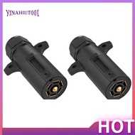 【Yinahiut001】7 Pin Trailer Plug Waterproof, Round RV-Style 7 Way Trailer Plug, Detachable 7 Pin Trai