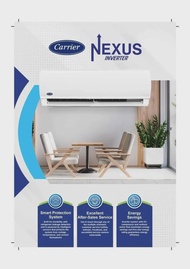 CARRIER NEXUS SPLIT TYPE INVERTER AIRCON(INSTALLATION NOT INCLUDED)WARRANTY IS COVERED BY INSTALLER