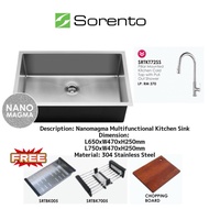 NEW💥SORENTO KITCHEN SINK STAINLESS STEEL 304 NANOMAGMA TEXTURE 650MM/750MM SRTKS6547SRTKS6647